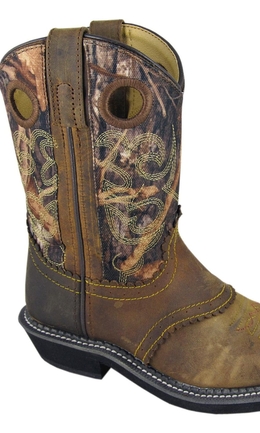 Smoky Mountain Boots Youth Boys Pawnee Brown/Camo Leather Square Toe 