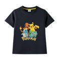 thumbnail image 4 of Pokemon ropa para niños figura de Anime Pikachu camiseta gráfica para niños 100% algodón verano manga corta niño niña regalo de cumpleaños, 4 of 5
