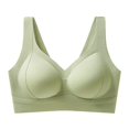 thumbnail image 4 of Gymayou Women Seamless Wireless Sports Bra With Fixed Molded Cups Gentle Lift & Moderate Gathering Everyday Bra Wide Strap Side Support Green XL, 4 of 4