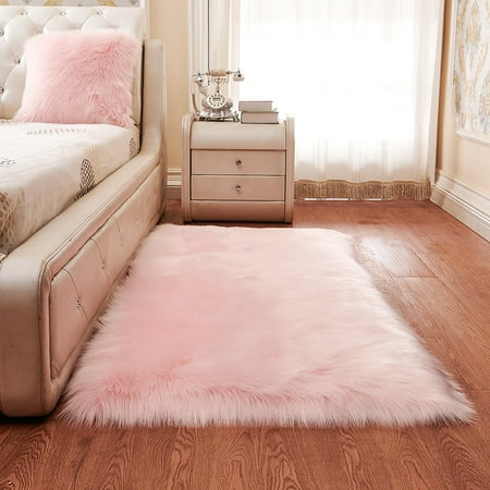 

Nvzi Solid Color Plush Table Runner Faux Sheepskin Decorative Shaggy Dresser Scarf Not-Slip Desk Pad Luxury False Fur Dresser Tablecloth-pink 60x100cm(23.62x39.37inch)