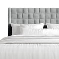 thumbnail image 4 of Castle Place Square Weave Contemporary Velvet Queen Platform Bed With Storage, Silver Grey, 4 of 11