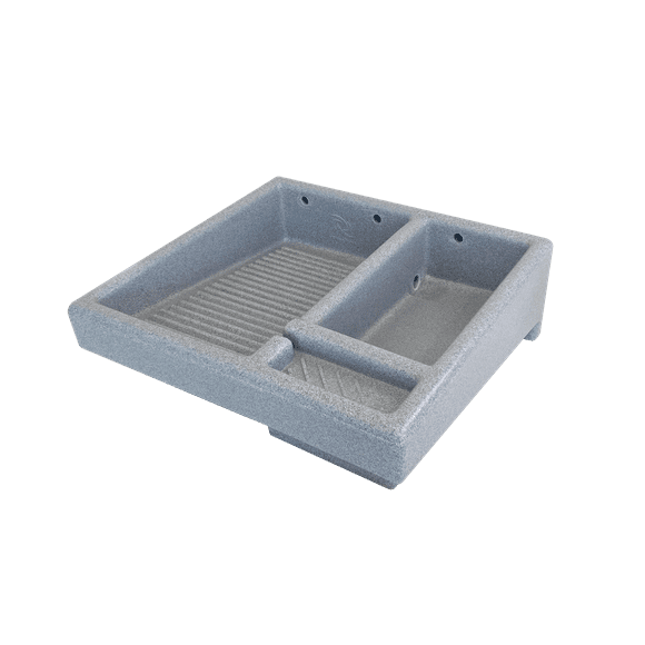 Lavadero 71cm con pileta derecha gris jaspeado VERSAPLAS LD71B12Z