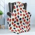 thumbnail image 4 of Fruits Soft Flannel Fleece Blanket, Delicious Ripe Berry Print Strawberries Raspberries Blackberries Summer Fruits Image, Cozy Plush for Indoor and Outdoor Use, 70" x 90", Plum Red, by Ambesonne, 4 of 5