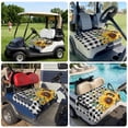 thumbnail image 6 of Golf Cart Seat Covers for 2 Seater,Sunflower Plaid Microfiber Cart Seat Towel Blanket,Black White Checkered Yellow Floral Absorbent Breathable Non Slip Bench Seats Protector for Golf Course 51"x31", 6 of 9