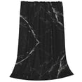 thumbnail image 2 of Balery Black Marble Texture Abstract Manta de Felpa Suave y Acogedora – Cobija de Franela Aterciopelada para Cama, Lavable y Cálida para Sofá, Mascotas, Transpirable-80"x60", 2 of 7