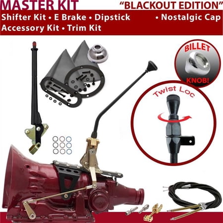 American Shifter FMX Shifter Kit Black 12 in. E Brake Cable Trim Kit Dipstick for F0A01