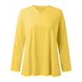 thumbnail image 5 of Kaprioy Color Block Sweatshirts for Women Fall Fashion Clothes Trendy Hoodies Long Sleeve Pullover Going Out Tops Yellow, XXL, 5 of 5