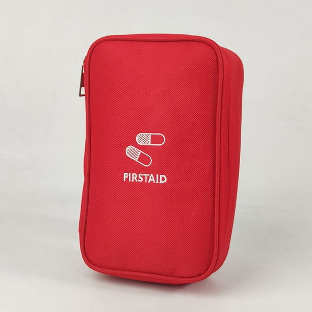 OQKAHIV Trousse De Secours Vide Portable - Sac Premiers Soins Nylon Imperméable, Compartiments Multiples, Idéal Voyage Camping Voiture Maison, Mini Sac Médical Compact