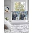 thumbnail image 4 of Blue Grey Half Window Curtains 24 Inches Long, Abstract Art Oil Painting Modern Geometric Window Treatment Curtain Drapes, Short Curtains Tiers for Kitchen Over Sink, 27.5"x24", 2 Panels, 4 of 7