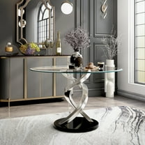 Furniture of America  Caia Contemporary Glossy Silver 48-in Dining Table