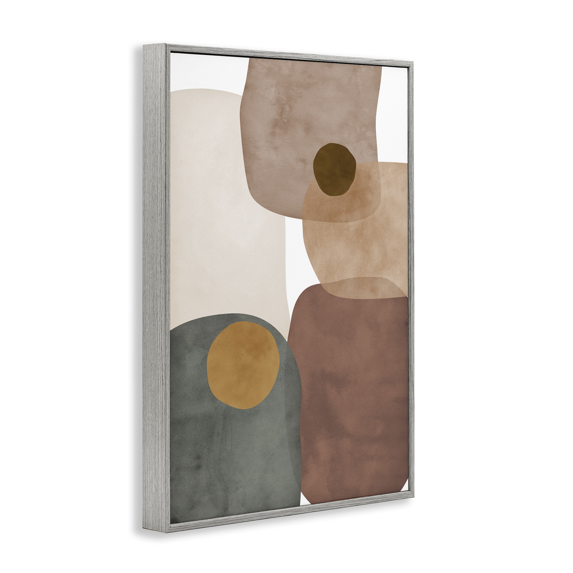 Stupell Industries Southwestern Natural Shapes Abstract Painting Gray Framed Art Print Wall Art, 16 x 24