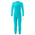 thumbnail image 3 of inlzdz Gymnastics Leotards for Girls Sheer Mesh One-Piece Bodycon Jumpsuit Workout Unitard Biketard Lake Blue 14, 3 of 7