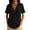 R15-Black, variant on RMGVDSD Womens Blouses Summer Plain Solid Color Collar V Neck Henley Shirts Short Sleeve Loose Fit Casual Blouse Tops for Woman