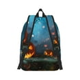 thumbnail image 2 of Bixox Spooky Halloween Printing Canvas Backpack Lightweight Casual Travel Backpack School Backpack Fits 15.6 Inch Notebook, 2 of 5