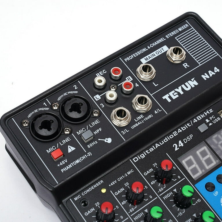 Miumaeov 4-Channel Professional Mini Audio Mixer Bluetooth