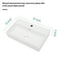 thumbnail image 6 of 21x12 Inch White Ceramic Rectangular Wall Mount Floating Bathroom Sink with Single Faucet Hole and Overflow , Modern Ceramic Countertop Sink for Small Bathroom, Laundry Room, White, 6 of 9