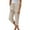 502_Beige, variant on Jxximdong Capris Pants for Women, Fashionable and Casual Summer Elastic High Waist Solid Color Cotton and Linen Loose Trousers, Beige Women's Cropped Pants