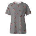 thumbnail image 3 of Gibobby Camisa navideña mujer Camiseta de manga corta con cuello redondo y estampado de Navidad para mujer(Gris,G), 3 of 5
