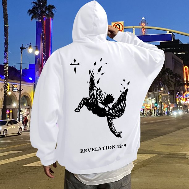 MHFRRA Sudadera con Capucha y Estampado Gráfico de Moda para Uso Informal y Actividades Al Aire Libre Blanco