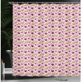 thumbnail image 4 of Ambesonne Hearts Shower Curtain, Pastel Colors Love Shapes, 69"Wx84"L, Dark Magenta Purple, 4 of 5