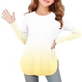 thumbnail image 2 of KyCheLot Girls Long Sleeve Tee Shirts Gradient Color Print Crewneck Loose Side Split Casual Tunic Tops 3-12 Years, 2 of 7