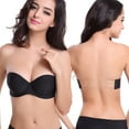 thumbnail image 4 of Wutalume Women's Non-Slip Strapless Invisible Adhesive Bra, Backless Thin Push Up Gathering Bra, Sexy Sticky Silicone Breast Cups, No Show Womens Bras,Black C, 4 of 4
