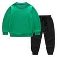 thumbnail image 2 of Auroural Boys Clothes Sets Size 7-8 Sweatsuits for Kids Toddler Kids Boys and Girls Fashion Cute Solid Color Soft Long Sleeve Pants Hoodie Sweatpants Suit Green 8 Years, 2 of 9