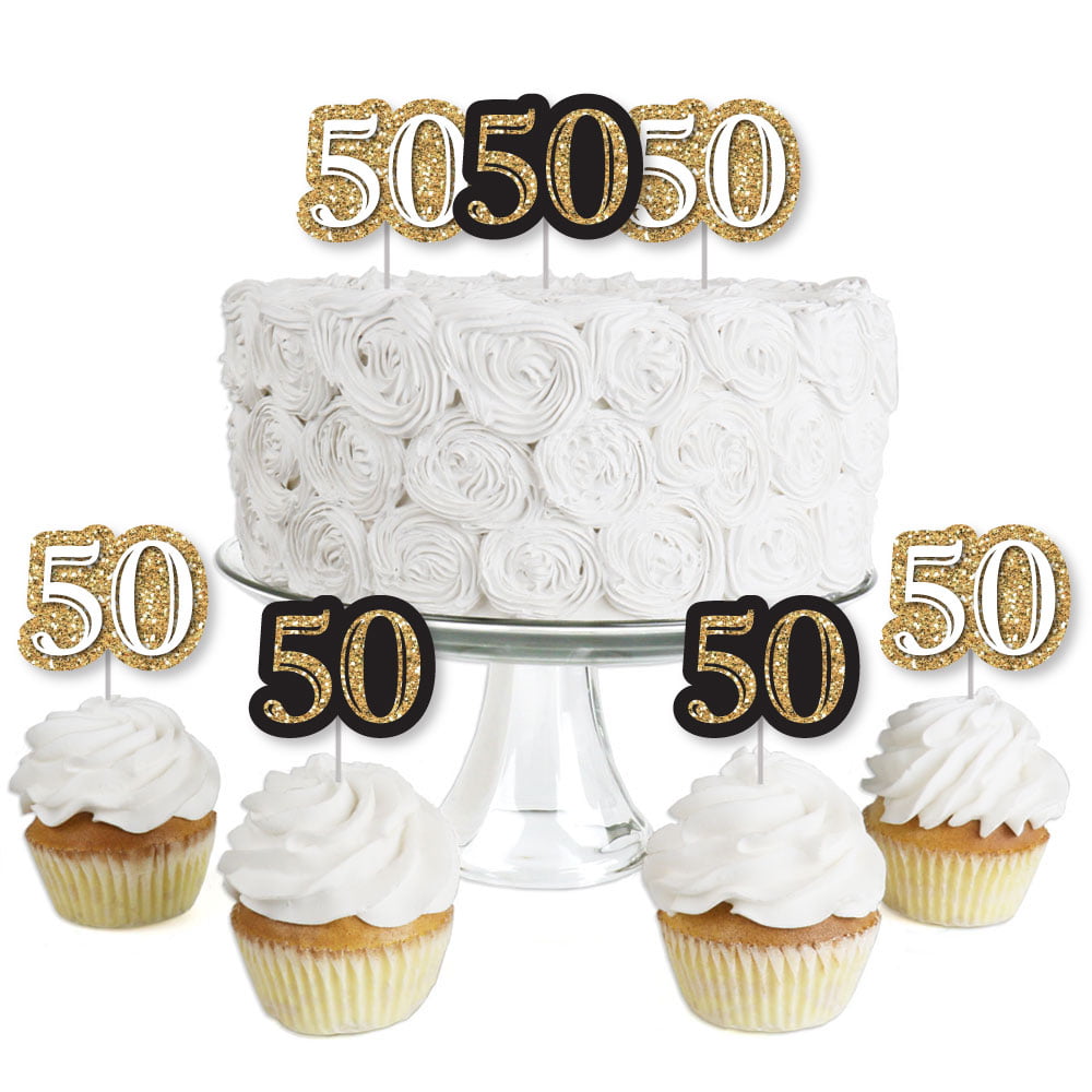 50th Anniversary Toppers Dessert Toppers 50th Birthday Toppers 12 Number 50 Cupcake Toppers Fiftieth Birthday Toppers