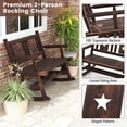 thumbnail image 4 of Canddidliike Patio Rocking Bench Double Rocker Chair with Ergonomic, Rustic Brown, 4 of 5