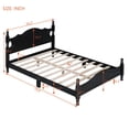 thumbnail image 2 of Full Size Wood Platform Bed, Retro Style Bed Frame with Vintage Headboard, Wooden Slat Support, Vintage Platform Bed No Box Spring Required, Easy Assembly, Black, 2 of 9