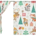 thumbnail image 3 of Coolnut 2PCS Sheer Curtains, 78"x55" Cute Forest Animals Gift Boxes Gauze Door and Window Voile Curtain Panels for Bedroom Living Room, 3 of 4