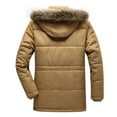 thumbnail image 3 of LEEy-world Mens Winter Coats With Hood Men's Zip Up Hoodie Heavyweight Lined Jacket Wool Warm Thick Winter Coat Sweatshirt Khaki,XXL, 3 of 3