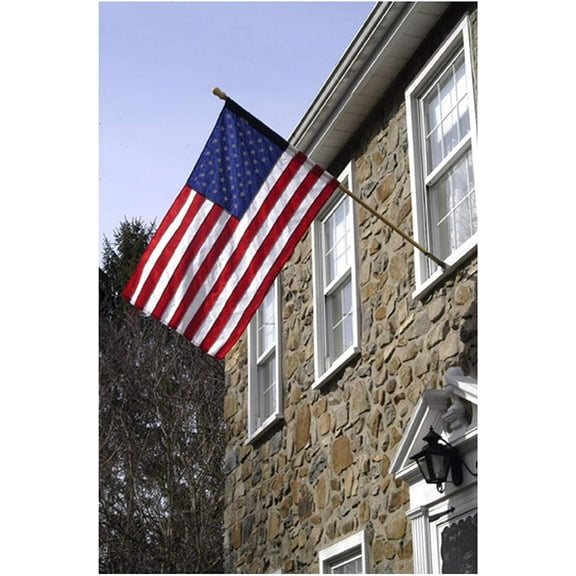 Valley Forge U.S. Flag Kit DFS1USA-1 - Weatherproof Nylon, 5ft Wood Pole - 2.5' x 4'