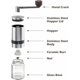 thumbnail image 2 of Molinillo de café manual portátil con manivela, muelas de cerámica para un funcionamiento silencioso, molienda uniforme para espresso y prensa francesa (aluminio aeroespacial, acero inoxidable, 2 of 5