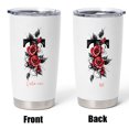 thumbnail image 5 of Personalized 'T' Initial Floral 20oz Tumbler, Stainless Steel Insulated Cup with Lid, Custom Coffee Travel Mug for Women, Birthday, Wedding, Mother's Day, Sister Gift, 5 of 6