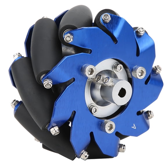 Suodoka 4in / 101.6mm Mecanum Wheel Right Omnidirectional Movement Aluminum Hub with 9 TPU Rubber Rollers 30KG Load Capacity for Industrial Robot Parts