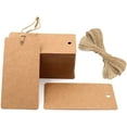 thumbnail image 1 of 100 PCS Kraft Paper Gift Tags with Feet Natural Jute Twine String for Arts Crafts Packaging, 1 of 4