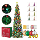 thumbnail image 1 of Árboles Navidad 150cm Con Luces Plegable Decoracion 44pcs Xtellar verde, 1 of 4
