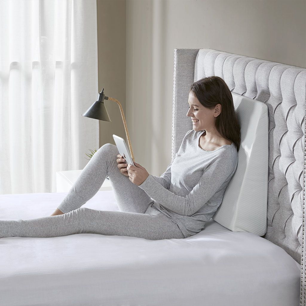 Memory Foam Wedge Pillow 22x24x7”Incline Pillow for Head Back Leg Elevation Removable Washable Cover