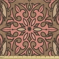 thumbnail image 1 of Ethnic Fabric by the Yard, Damask Floral Shabby in Classic Victorian Style Oriental Ottoman Vintage Design, Upholstery Fabric for Dining Chairs Home Decor Accents, Coral Caramel by Ambesonne, 1 of 5