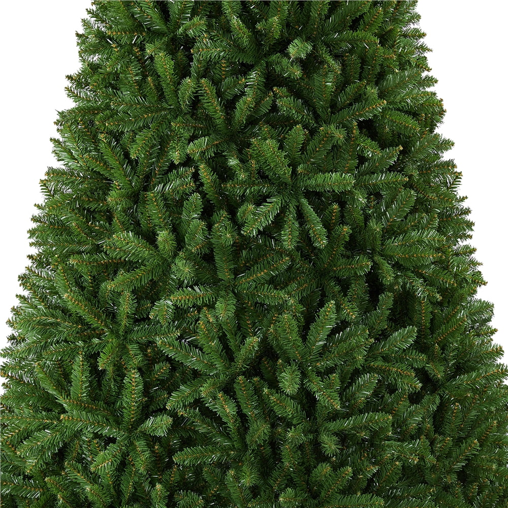 Alden Design 7.5ft Ultra-Thick Artificial Christmas Tree Hinged Spruce Green Christmas Tree with Foldable Stand for Holiday Decoration