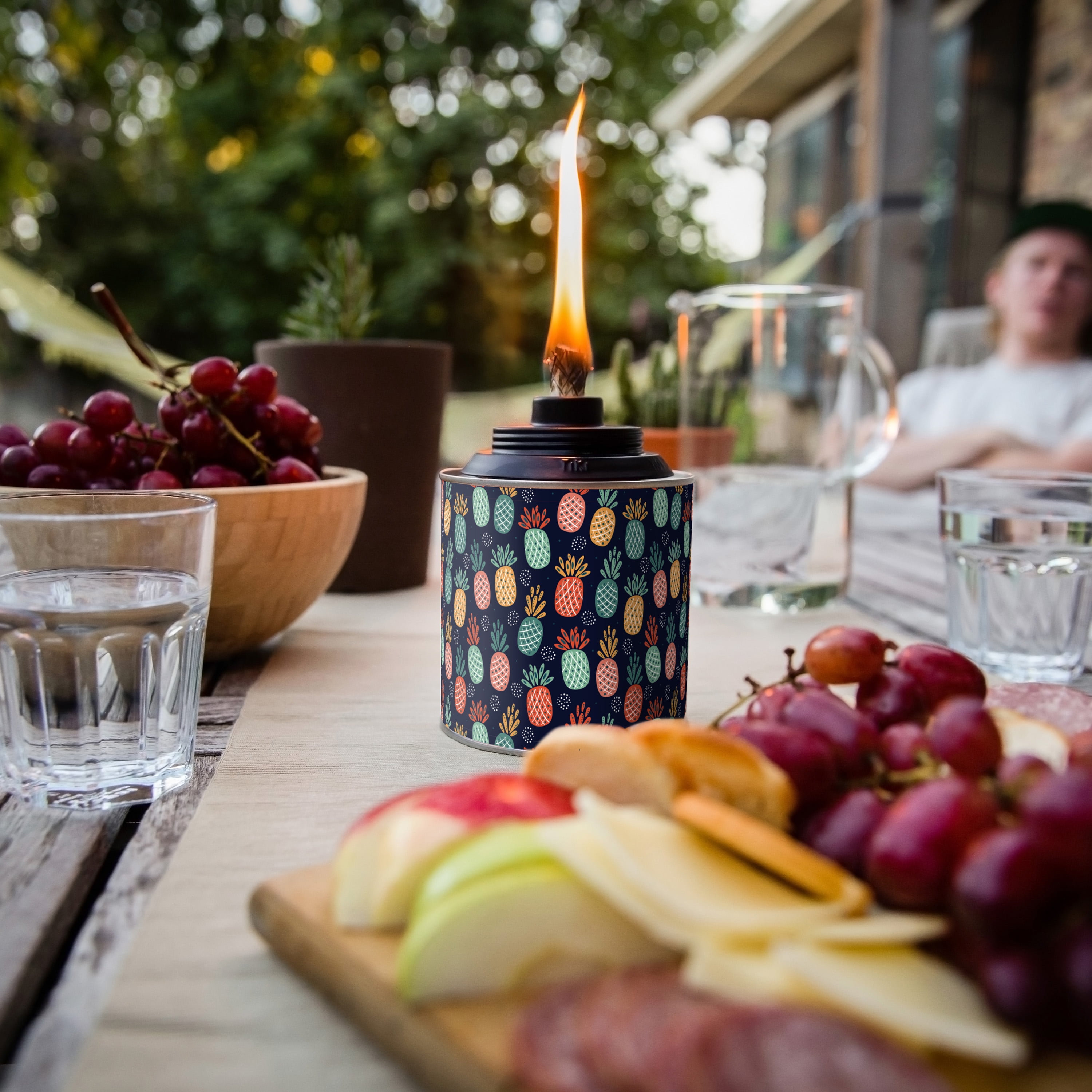 (2 pack) Mainstays Tin Deluxe Table Torch for Outdoor Ambiance