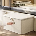 thumbnail image 4 of Cotton Linen Foldable Storage Box with Zippered Closure, Fabric Organizer for Clothes and Household Items, 8.27" x 11.81" x 15.74", KTFgvq, 4 of 6
