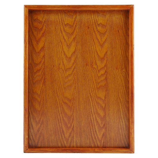 Rectangular Wooden Tea Tray Serving Plate Food Storage Plate for Hotel Home (36 x 27 cm)