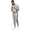thumbnail image 5 of Cultura Men's Sweatsuit w/ Zipper Pockets, Zip Up Hoodie Track Suit for Running Jogging Sports Casual, Heather Grey/Red/White, Medium, 5 of 5