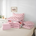 thumbnail image 6 of Manfei Cartoon Xmas Snowman 7pcs Bedding Comforter Set,Merry Christmas Queen Bedding Sets,Pink White Red Queen Sheet Sets For Teens,Ultra Soft Home Decor Reversible, 6 of 8
