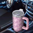 thumbnail image 6 of Pink Breast Cancer Tumbler with Handle and Lid,40oz Double Wall Vacuum Insulated Tumbler,Cups Gift for Women and Men, 6 of 7