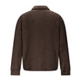 thumbnail image 5 of Mens Winter Fuzzy Fleece Jacket Collared Button down Long Sleeve Coat Soft Warm Outerwear with Pockets New Mens Long Sleeve Jackets Brown L, 5 of 7