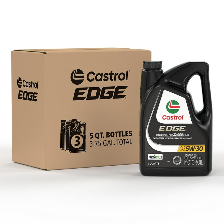 Castrol EDGE 5W-30 Advanced Full Synthetic Motor Oil, 5 Quarts