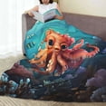thumbnail image 6 of Honeii Underwater Plant Octopus Print Fleece Blanket - Throw Blanket for Bed, Sofa, Couch, Camping, and Travel , Microplush Ultra Soft Warm Blanket-40"x30", 6 of 7